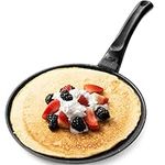 GOURMEX 26cm Induction Crepe Pan, Black, PFOA Free Nonstick Coating | Great Skillet for Omelets and Crepes | (26cm Crepe Pan)