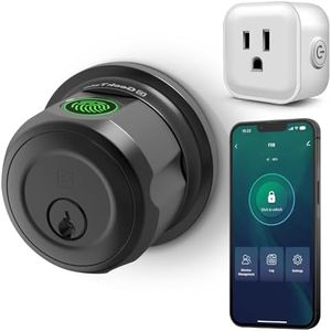 GeekTale Smart Door Lock Deadbolt with G3 Gateway, Fingerprint Deadbolt Door Lock with App, Twist to Lock & Unlock, Smart Lock for Front Door, Remotely Control, Compatible with Alexa, Google Home