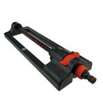 GARDENIX Precision Garden Oscillating Bar Sprinkler with Adjustable Range and Quick-Connect Hose System - 16 Nozzles - Watering for Garden Lawn Grass - Black