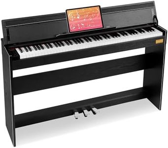 MOSEN 88 Keys Weighted Digital Piano with Furniture Stand & 3-Pedal Unit, Hammer Action Keyboard, Full-size Electric Piano Keyboard Supports USB-MIDI/Wireless Connect, MDP-110