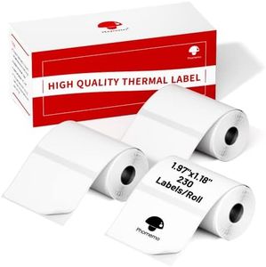Phomemo Labels- 3 Rolls M110/M220/M221/M120/M200 Thermal Paper 1.97"x1.18"(50x30mm)- M110 Label Multipurpose Square Self-Adhesive Paper for Product Tag, Barcode, Address Label, 230 Labels/Roll