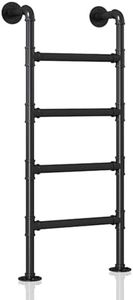 4.8FT Wall Mounted Metal Step Ladder for Home Loft, Height Entrance Egress Ladder, Basement Window Well Egress Ladder Fire Escape Ladder for Attic,Dorm,Library,Bunk Bed,Deck,RV,Loads 330lbs