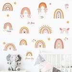 Pumkins Boho Rainbow Wall Decor Stickers Boho Wall D�cor Watercolor Rainbow Heart Star Wall Stickers for Girls Boys Baby Bedroom Nursery Classroom Kids Play Room Home D�cor