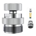 Swivel Faucet Adapter Kit, Brass 3/4-Inch Garden Hose Adapter with Aerator, Kitchen Sink Faucet Adapter for Female & Male to Male, Chrome Finish