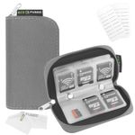 Eco-Fused Memory Card Case - Fits up to 22x SD, SDHC, Micro SD, Mini SD and 4X CF - Holder with 22 Slots (Grey)