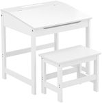 Premier Housewares white Childrens Table And Chair Set Hinge Lid Childrens Desk And Chair Set MDF Kids Desk And Chair Set Childs Desk
