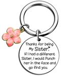 Sister Keychain Gift For Sisters Bestie Bff Graduation Christmas Valentines Day Jewelry Gifts -Best Birthday Decorations, Silver, Small