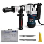 EASTMAN Demolition Hammer (ERB-05) - 1100W Heavy Duty Concrete Breaker with 11J Torque | 4900 BPM Impact Rate | 6.3Kg Class Professional Chipping Tool | Includes Flat & Pointed Chisels + Steel Case