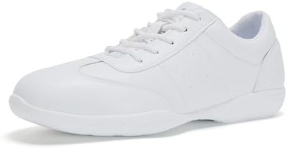 OLORA Cheer Shoes White Cheerleading Shoes Lightweight Dance Athletic Training Tennis Competition Cheerleader Sneakers US Size 1