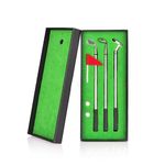 JIAMIAN 3PCS Piece Golf Pen Set, Mini Desktop Golf Game with 3 Golf Club Pens, 2 Mini Golf Ball, and Flag Stationery Decorations, for Golfer Fans