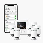 Wiser Smart Thermostat Heating Kit Thermostat Kit 1 with 6 x Smart Radiator Thermostat TRV – Heating Only for Combi Boiler Complete Heating Control from Anywhere DIY Install