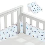 Vicloon Cot Bumper, 2Pcs Breathable Mesh Cot Liner, Crib Rail Cover Baby Crib Bumper, Baby Boys Girls Nursery Breathable Crib Bed Liner Bumper (Rocket）