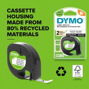 Dymo LetraTag LT-100H Handheld Label Maker Starter Kit – Plastic, Paper & Clear Tape
