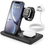 Wireless Charger, 3 in 1 Charging Station, 15W Qi Fast Foldable Magnetic Stand Dock for iPhone 15 14 13 12 11 Pro Max XS XR X 8 Plus, iWatch 9 8 7 6 5 4 3 2 SE, AirPods 3 2 Pro Astrohue(With Adapter)