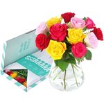 BloomPost Mixed Roses - Letterbox Gift - Fresh Flowers Delivered - Bouquet Perfect for Mothers Day, Birthdays, Anniversaries and Thank You Gifts - Next Day Free UK Delivery