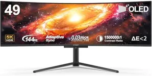 INNOCN 49" OLED Ultrawide Curved Gaming Monitor 5120 x 1440p 144Hz, 0.03ms, USB Type C 90W, HDMI 2.1, DisplayPort, USB Hub, Surrounding Speakers, Adaptive-Sync, Height Adjustable Stand, Black