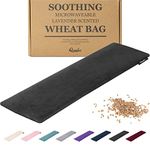 Wheat Bag Microwavable - Large Microwave Heat Pack - Wheat and Lavender Filled Heat Pad Microwavable Soft Fleece for Pain Relief, Neck and Shoulders & Back Pain - Reusable Wheat Bag - Black