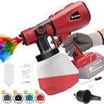 TAIRDA Cordless Paint Sprayer for Milwaukee M18 18V Battery, Handheld Electric HVLP Paint Sprayer Gun with 1000ML Container for Painting Ceiling, Fence, Cabinets, Walls(Battery NOT Included), Red