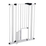 Ferplast Dividing gate for dogs and cats, PET GATE, Indoor mesh, Fence, Sturdy coated metal White and plastic, safety closure, Opens on both sides, 73 x h 105 cm