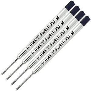 Schmidt 4 Pack - Ball Point Refill - Black Ink Medium P900 Parker Style