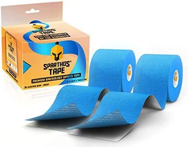 Sparthos Kinesiology Tape (Pack of 2) - Incredible Support for Athletic Sports and Recovery - Free Kinesio Taping Guide! - Kinselogy Kenisology Kensio Kinesthetic - Uncut (2X Electric Blue)