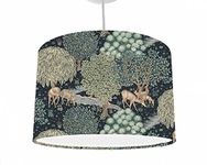 Handmade William Morris The Brook Lampshade, Choice of 20cm, 25cm, 30cm, 35cm Diameter, Woodland Themed Lamp Shades, Forest Deer, Deer Lampshade Table Lamp, Drum Light Shades Ceiling