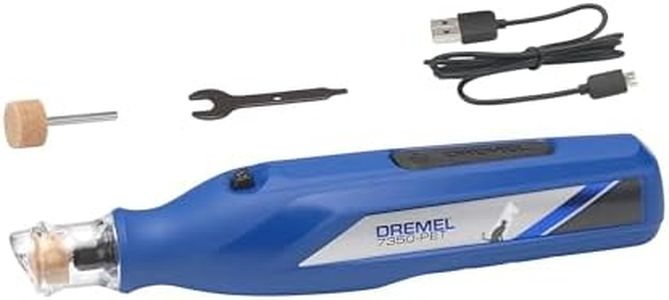 Dremel 7350 Pet 3.6V Cordless Nail File Grinder 1 Speed Easy to Use Safe, Silent, Lightweight Kit with 2 Grind Accessories, 1 Safety Guard and 1 USB Cable for Large, Medium, Small Dogs and Cats
