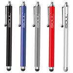 ISOUL Stylus Touch Pen, [5 PACK] Styli Capacitive Touchscreen Pen Steel Stylus For iPhone, iPad Mini, Pro, Galaxy, Note, Tab, Nexus, Nokia, Blackberry, OnePlus, Tablets and More (Multi)