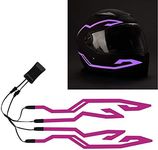 4PCS Upgrade Rechargeable Motorcycle Helmet Light, Night Riding Signal Helmet EL Light Sticker, 3 Mode Led Helmet Light Strip Accessories for Motorcycle, Bike Helmet (Purple, Rechargeable Powered)
