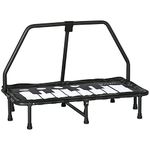 Soozier Kids Trampoline Indoor with Music Function Steel Frame Bouncer Rebounder for 3-8 Years Old, 40.5" x 22.5" x 27.5", Black