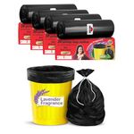 Shalimar Premium (Lavender Fragrance) Scented Garbage Bags | Medium 19 X 21 Inches | 120 Bags Set (30 Bags X 4 Rolls) | Dustbin Bag/Trash Bag | (Black) - Perforated Box for Easy Dispensing