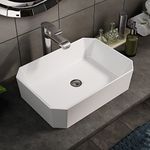 BELOFAY Modern Bathroom Basin Sink Countertop White Cloakroom Ceramic wash Basin for Bathroom Vanity Cabinet and Toilet | 13x50x36cm (HxWxD)