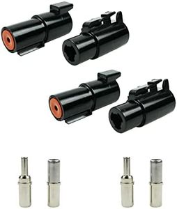 YIGUCS ST6287 1 Pin DTHD Connector 2 Sets IP67 Waterproof Single Terminal Connectors Fits for Heavy-Duty Applications Contact Size 8 Crimp Wire Gauge 8-10AWG 60A