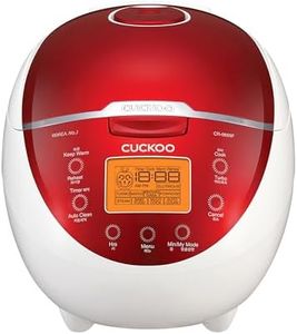 CUCKOO Micom Rice Cooker 6 Cup Uncooked / 12 Cup Cooked, Fuzzy Logic Rice Maker with Delay Timer & Keep Warm Setting, Versatile Food Steamer for Cooking, Non-Stick Inner Pot, Red (CR-0655F)