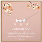 Weelody 925 Sterling Silver Three-Heart Necklace, Three Generations Gift for Women, Generations Necklace, Mother’s Day Gifts for Mum or Grandmother, Granddaughter Gifts