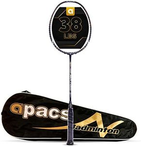Apacs Finapi 232 (38 LBS, Made in Vietnam) 100% Japanese Graphite, High Modulus, High Power Unstrung Badminton Racket with Full Cover (Dark Navy/Black)