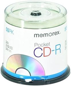 Memorex 210 MB 24x 24 Minute Pocket CD-R Mini-Discs 50-Pack Spindle