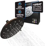 SparkPod 7 Spray Settings Shower Head - Adjustable High Flow Shower Head with Mist Setting - Showerhead Replacement Head for the Bathroom (8 Inch, Oil Rubbed Bronze)