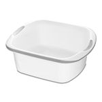 Addis Premium Soft Grip Large Rectangular Washing Up Bowl, 9.5 litre, White and Grey