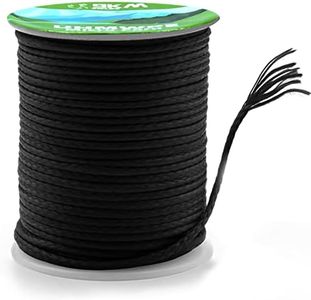 9KM DWLIFE 100% UHMWPE Braided Cord, 0.8mm Black 200ft 220lb Hollow Rope for Hammock, Kite, Fishing, Climbing, Camping