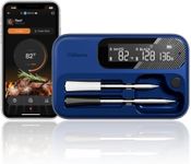 5G WiFi Wireless Meat Thermometer for Smoker Bluetooth, Dual Probes, Fitflavor Bluetooth Meat Thermometer for Grill BBQ, Smart Meat Probe for Food Cook Oven Grilling, Rechargeable