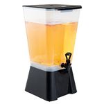 Restaurantware BEV Tek 5 Gallon Drink Dispenser 1 Dishwashable Beverage Dispenser-Detachable Tank Includes Decals Black Plastic Carnival Juice Dispenser with Stand Push-Button Spigot