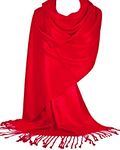 World of Shawls Super Soft Pashmina Shawl Scarf Wrap (Dark Red)