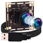 ELP 1080P USB Camera Module for Video Conferencing,2MP IMX323 USB Camera Board with 170 Degree Fisheye Lens,H.264 Format and 0.01Lux Low Light USB Webcam for Computer,Linux,Android,Jetson Nano