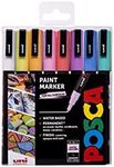 Posca Pens PC-3M Fine Acrylic Felt Tip Coloured Permanent Paint Markers for Adults and Kids. Perfect for Colouring, Fabric, Graffiti, Watercolour, Outline Drawing, Window and Glass Art. 8 Pack