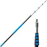 6-30 ft Long Telescopic Extension Pole, Multi-Purpose Extendable Pole with Universal Twist-on Metal Tip, Lightweight Sturdy Aluminum Telescoping Pole for Painting, Dusting and Window Cleaning