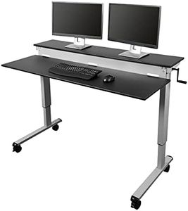 Stand Up Desk Store Bureau réglable en hauteur - 2 classes - Noir - Longueur du bureau : 150 cm