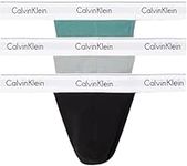 Calvin Klein Men Pack of 3 Thong Stretch Cotton, Multicolor (Sagebush Green Black Griffin), L