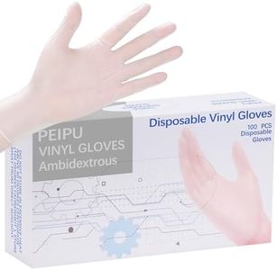 PEIPU Vinyl Disposable Gloves (Medium, 100-Pack),Powder Free, Cleaning Service Gloves, Latex Free