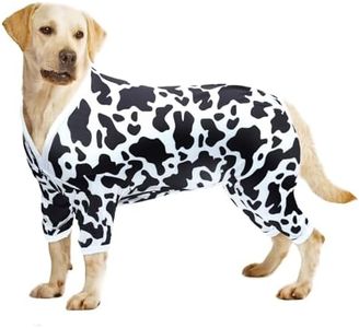 CuteBone Big Dog Clothes Pitbull Golden Retriever Post Surgery Suit Stretchy Calming Anxiety Pet Pajamas Shirts Shedding Suits Onesie for Medium/Large Sized Dogs Labrador Bully ZP18L